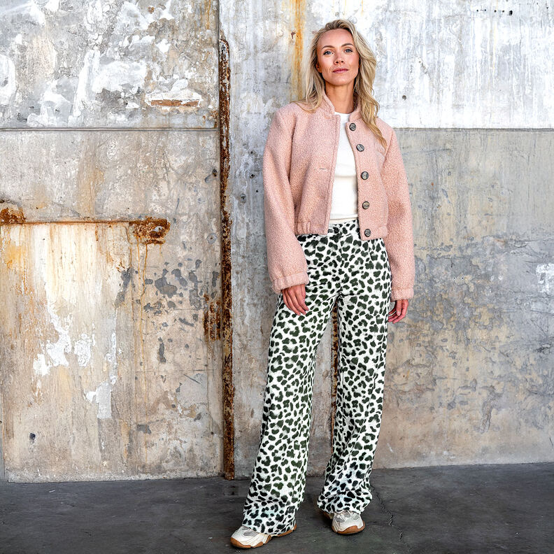 Sneleopard i stretchvelour – elfenben/sort,  image number 5