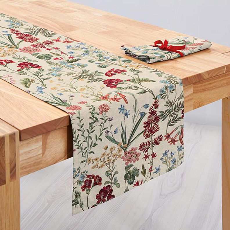 Dekorationsstof Gobelin blomstereng – beige,  image number 9