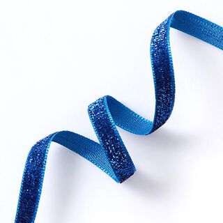 Fløjlsbånd Metallisk [10 mm] – kongeblå, 