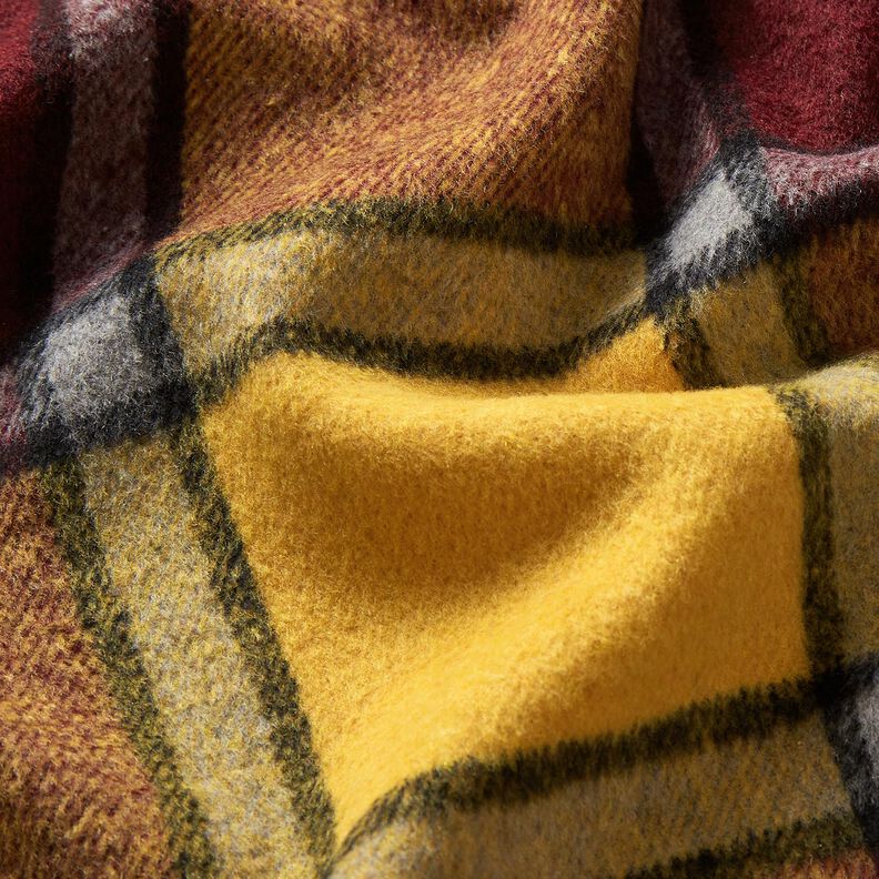 Frakkestof ru tern – bordeaux/karrygul,  image number 6