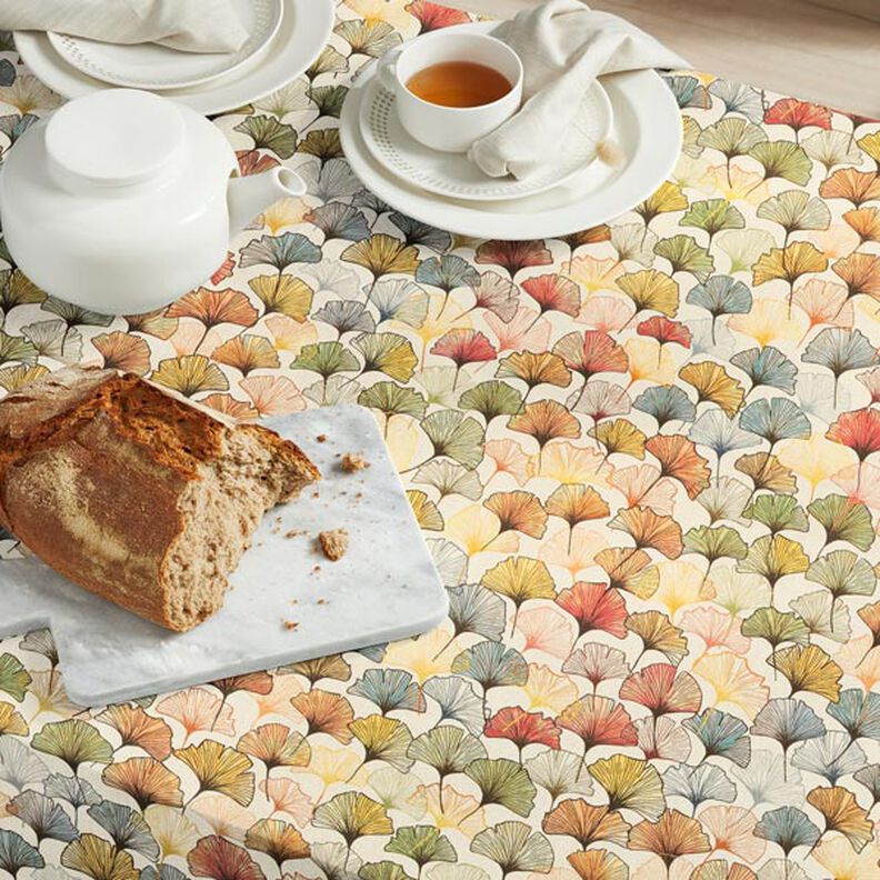 Dekorationsstof Digitaltryk farverig ginkgo,  image number 7