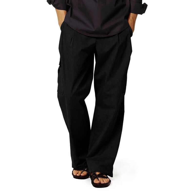 Hørstof ramie mix stonewashed, kraftig kvalitet – sort,  image number 5