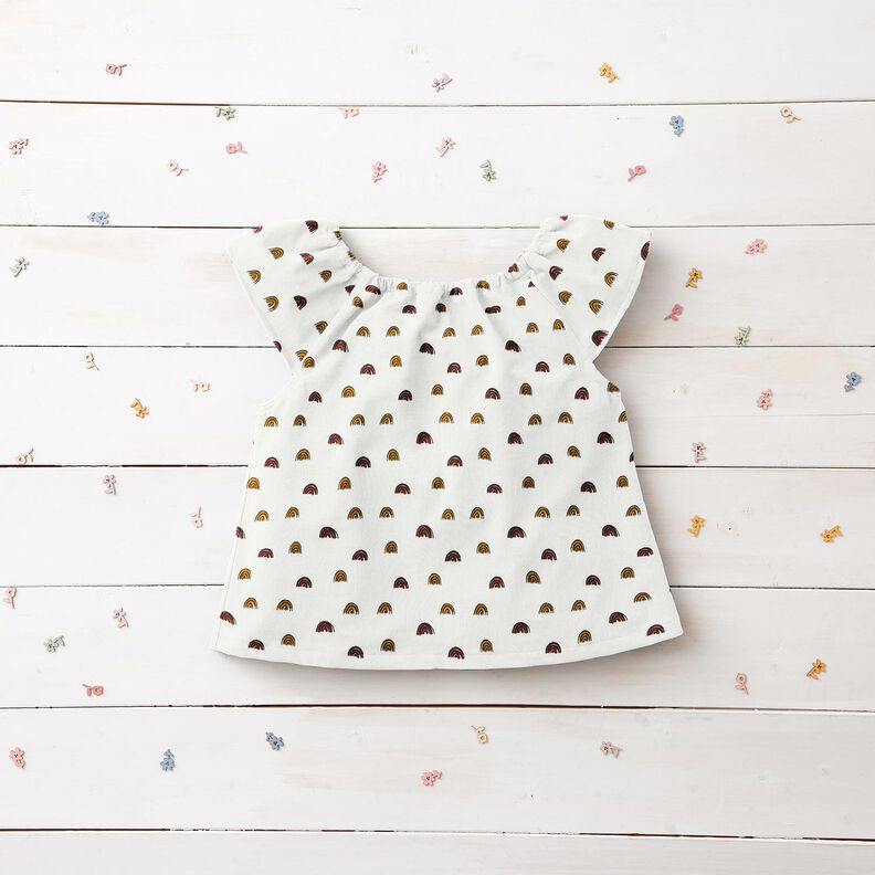 Musselin små regnbuer, glat – elfenben/karrygul,  image number 7