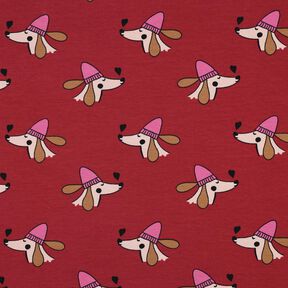 Sommersweat Hund med hue | Poppy Fabrics – mørkerød/pink, 