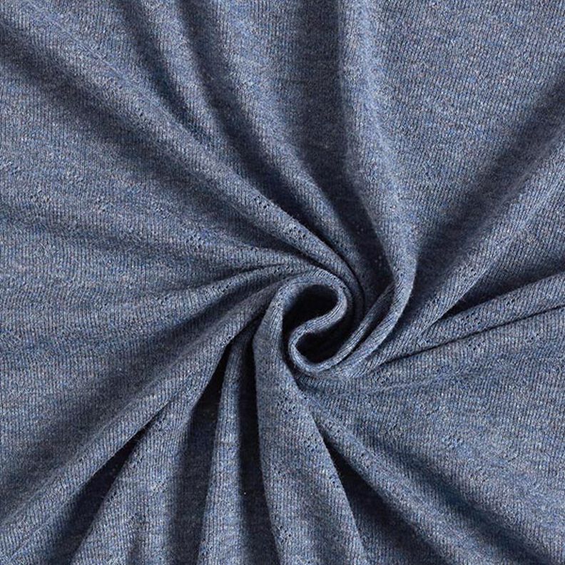 Finstrikjersey med hulmønster Melange – jeansblå,  image number 1