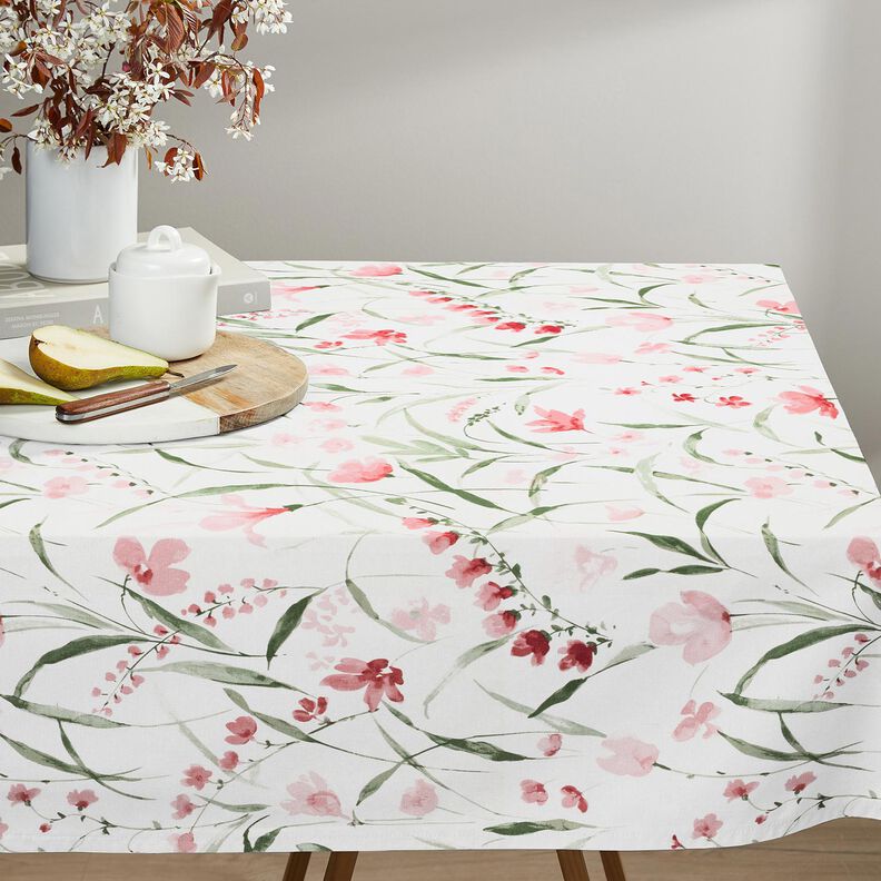 Dekorationsstof Halvpanama fresier – elfenben/lys rosa,  image number 7