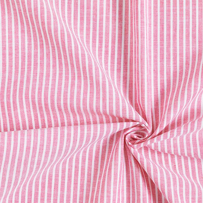 Bomulds-hør-miks striber på langs – pink/hvid,  image number 3