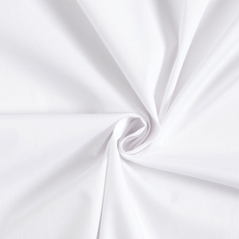 Poplin Stretch Ensfarvet – hvid,  image number 1