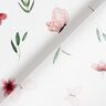 Bomuldspoplin blomster og sommerfugle – hvid,  thumbnail number 4