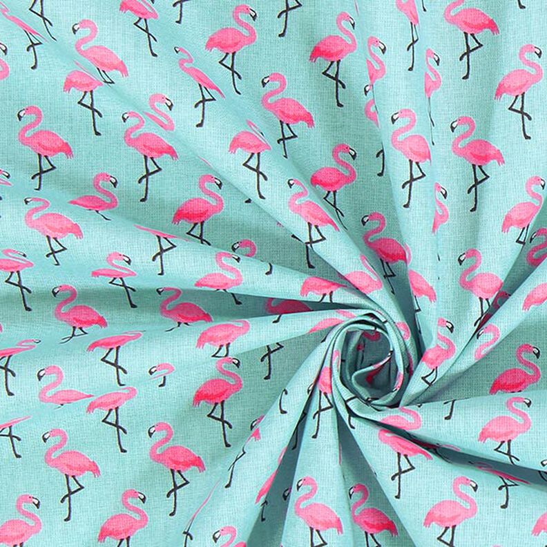 Cretonne  Flamingo 3 – azur,  image number 2