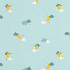 Bomuldspoplin stjernehimmel – lys mint, 