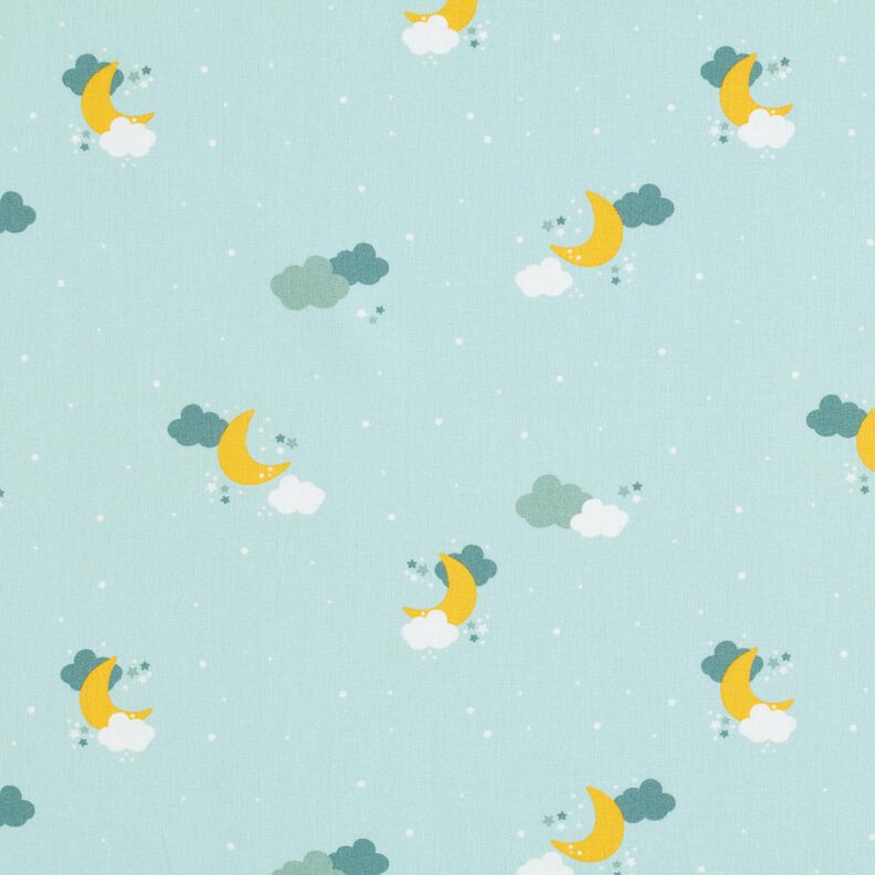 Bomuldspoplin stjernehimmel – lys mint,  image number 1