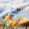 Dekorativt panelstof gobelin kyllinger og påskeæg – lyseblå,  thumbnail number 2