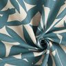 Dekorationsstof Halvpanama enkle blade – havblå/natur,  thumbnail number 3