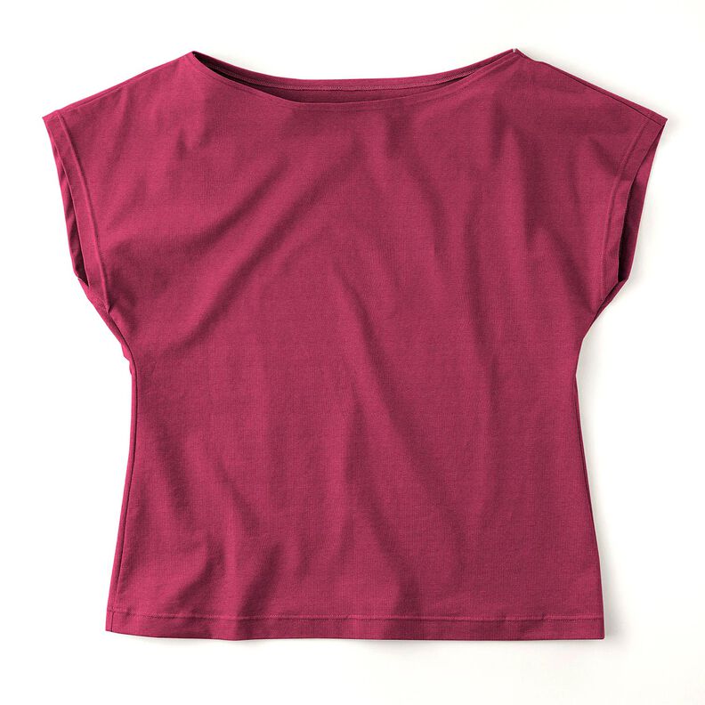 Bomuldsjersey Medium ensfarvet – purpur,  image number 6