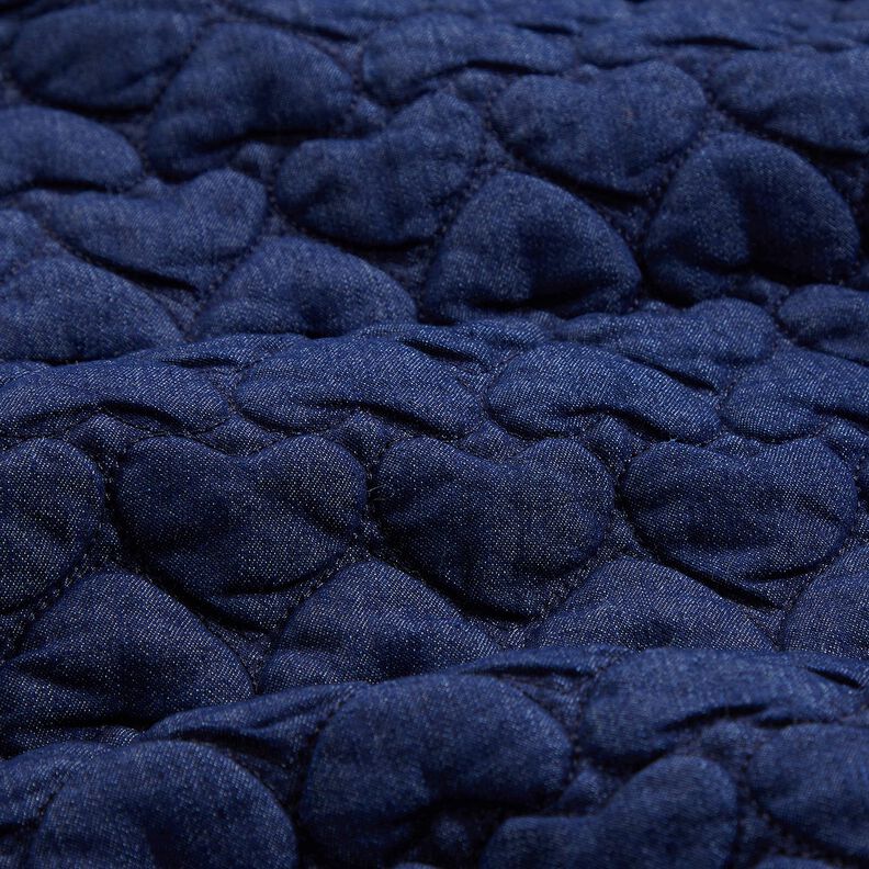 Jeans Quiltstof hjerter – natblå,  image number 2