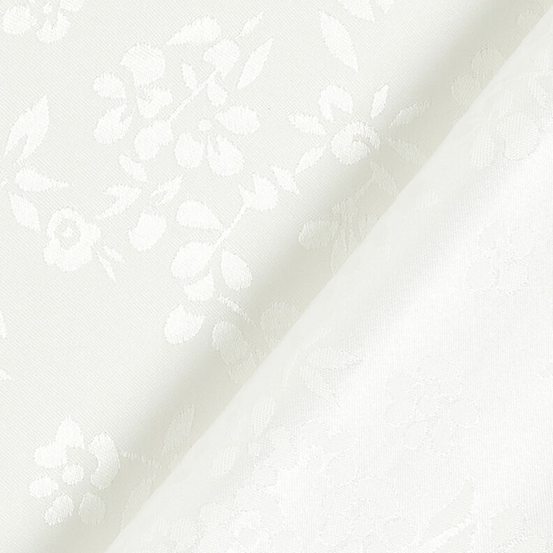 Satin forstof blomster – hvid,  image number 4
