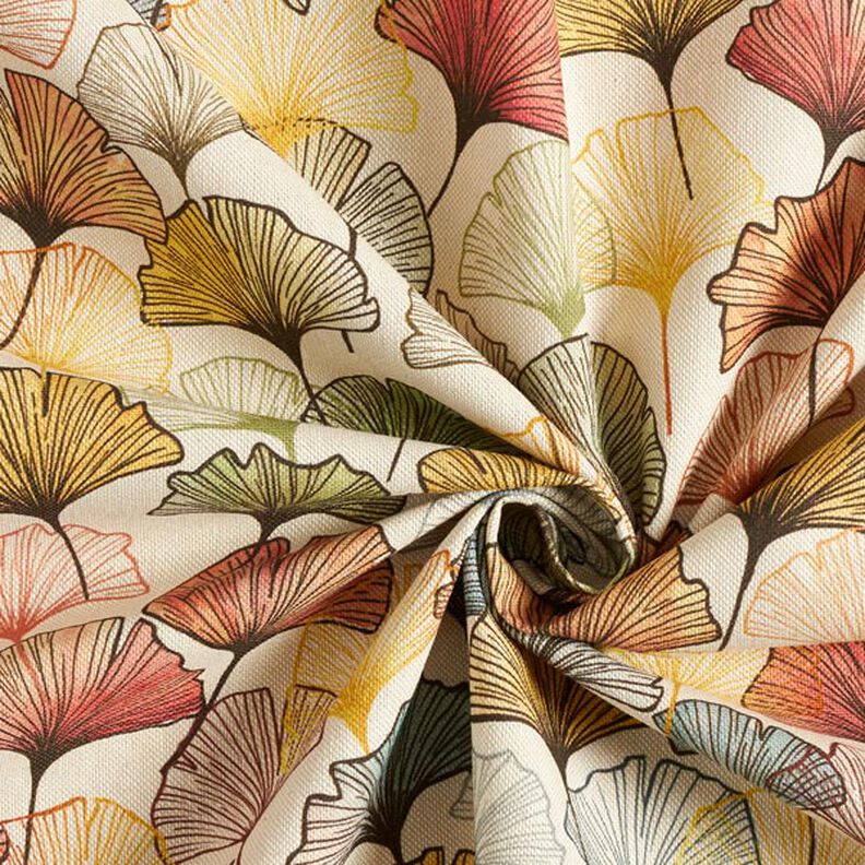 Dekorationsstof Digitaltryk farverig ginkgo,  image number 3
