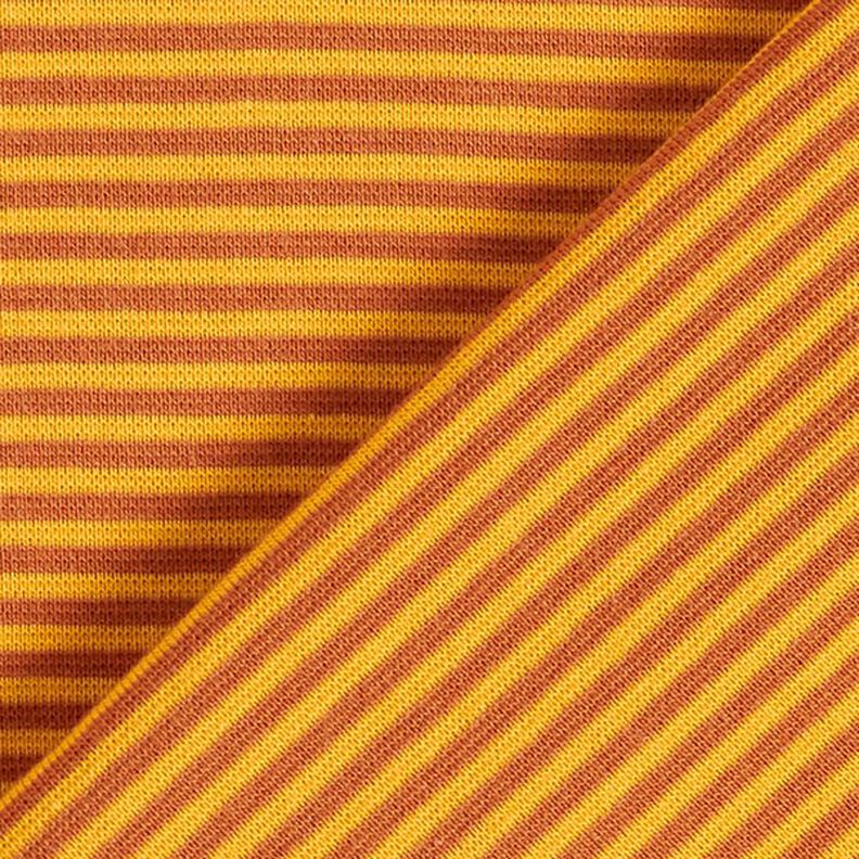 Ribvævet, rørformet stof smalle cirkler – terracotta/gul,  image number 4