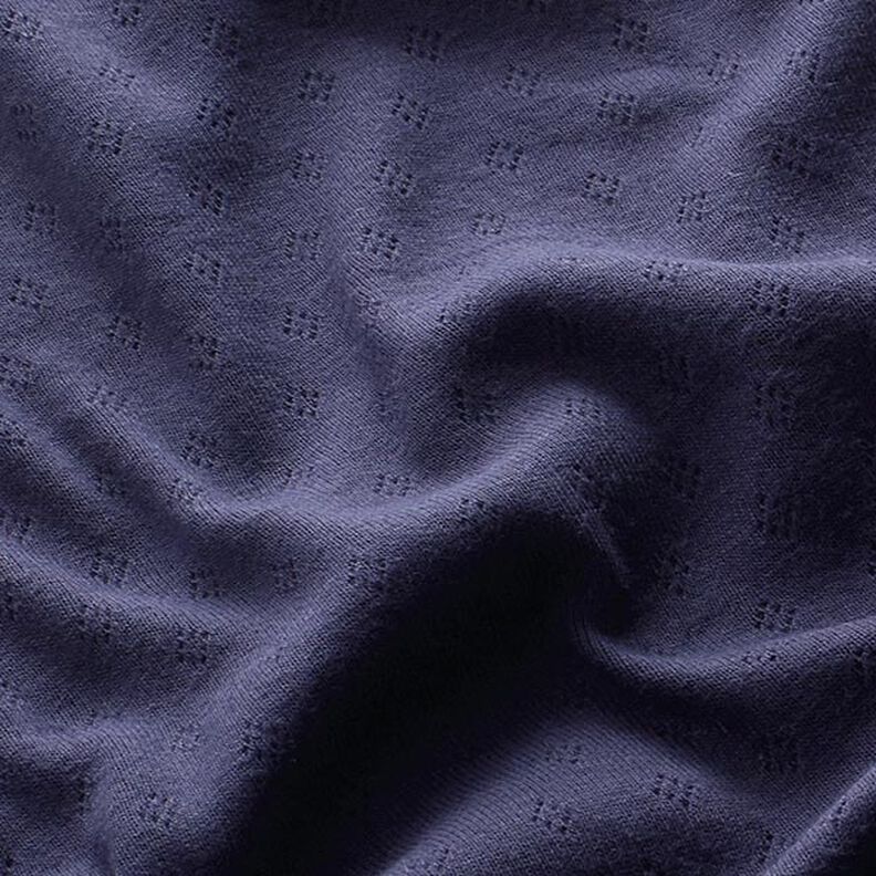 Finstrikjersey med hulmønster – marineblå,  image number 2