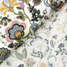 Bomuldspoplin Paisley-blomster – elfenben/dueblå,  thumbnail number 4