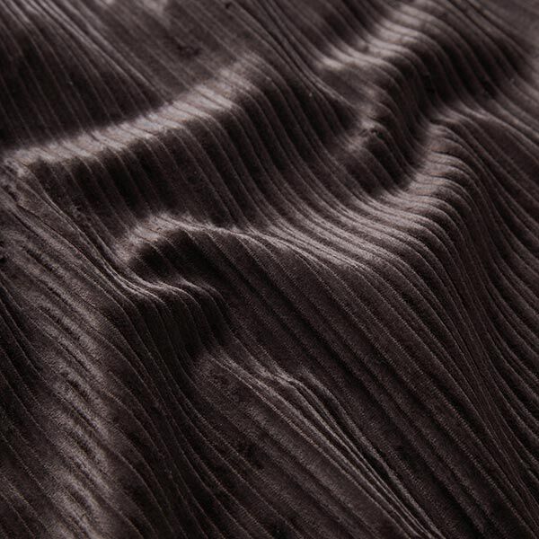 Stretch-fløjl bomulds-viskose-blanding ensfarvet – sortbrun,  image number 2