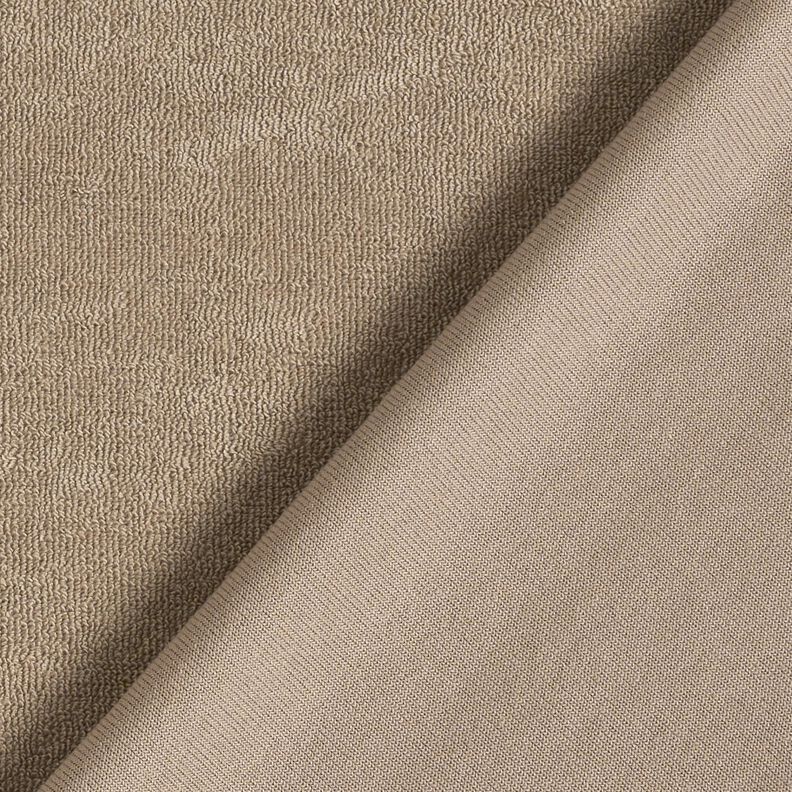 Frottéstof Stretch Ensfarvet – beige,  image number 3