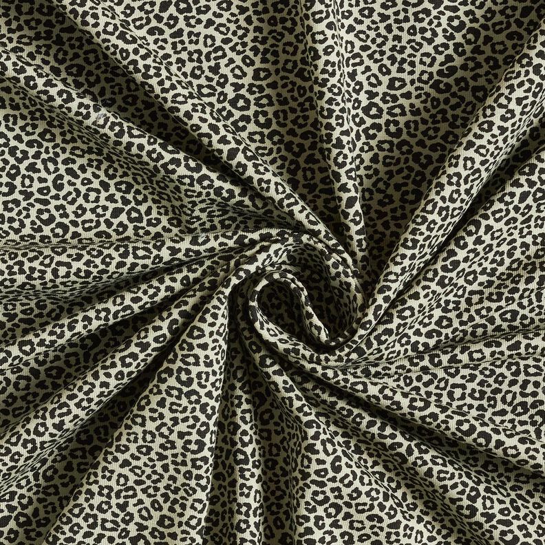 Bomuldsjersey Mini Leo-print – greige/sort,  image number 3