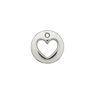 Pyntedel Hjerte [ Ø 12 mm ] – sølv metallisk, 
