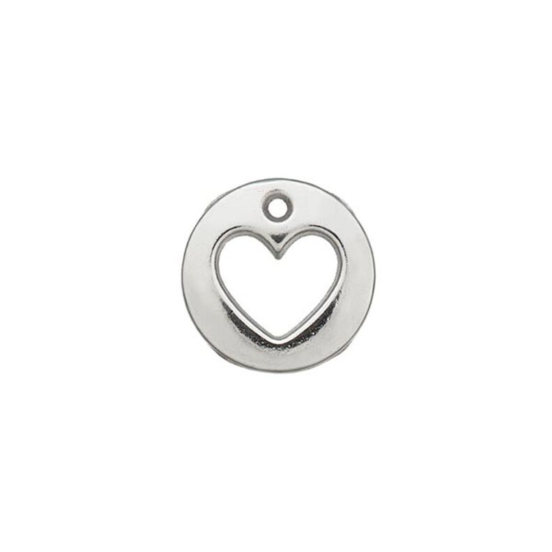 Pyntedel Hjerte [ Ø 12 mm ] – sølv metallisk,  image number 1