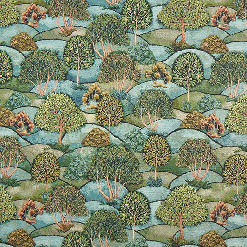 Dekorationsstof Gobelin Landskabsmaleri – grøn,  image number 1