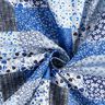 Bomuldsstof Cretonne patchwork-look – hvid/blå,  thumbnail number 4