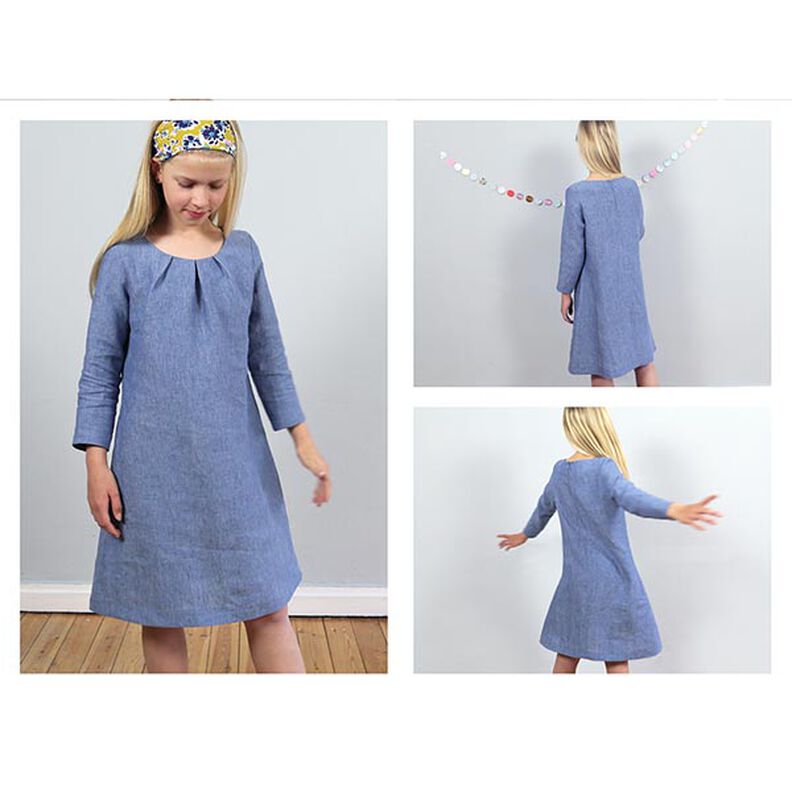 AMELAND kjole med læg ved halsudskæringen | Studio klippeklar | 86-152,  image number 2