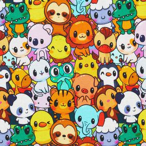 Alpefleece sødt dyremenageri Digitaltryk – Citrongul, 