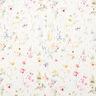 Hør-bomulds-miks akvarel blomster – hvid,  thumbnail number 1