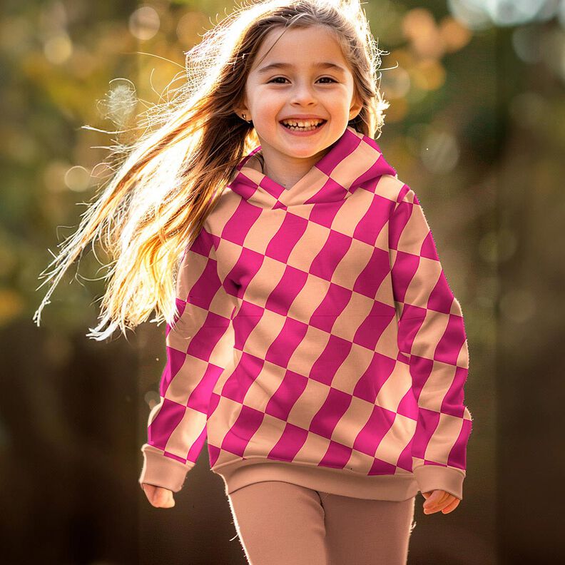 Softsweat bølget tern| Poppy Fabrics – intens pink/ferskenorange,  image number 6