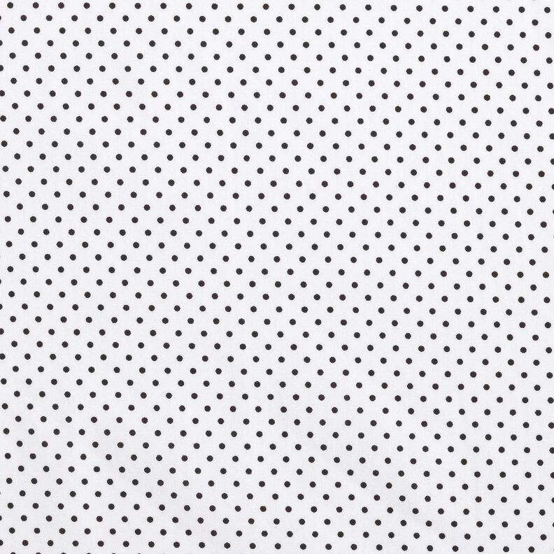 Bomuldspoplin Mini polkaprikker – hvid/sort,  image number 1