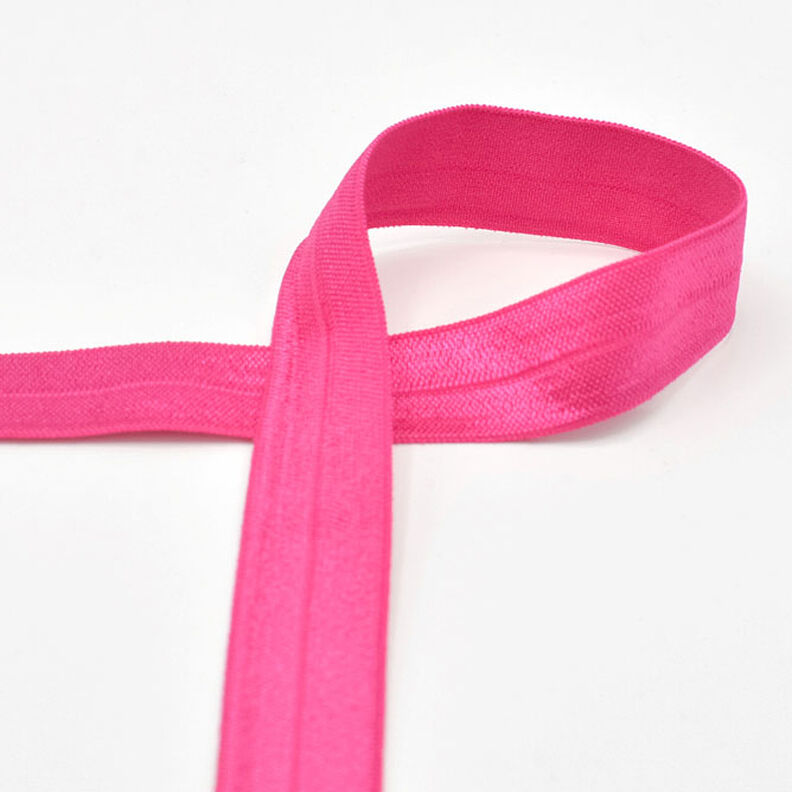 Elastisk kantbånd (skråbånd) blank [20 mm] – intens pink,  image number 1