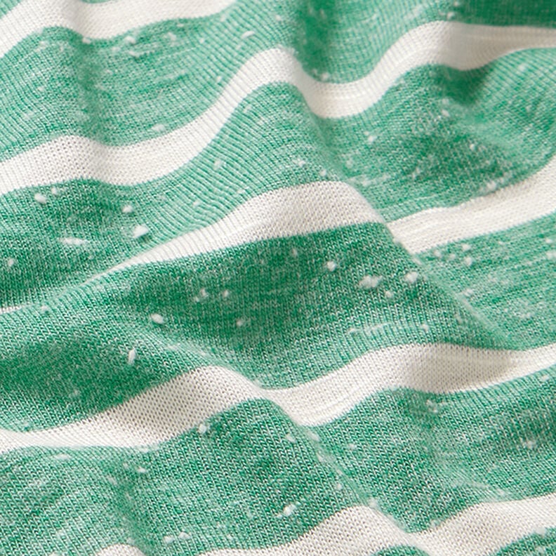 Viskosejersey striber på tværs – smaragdgrøn/hvid,  image number 2