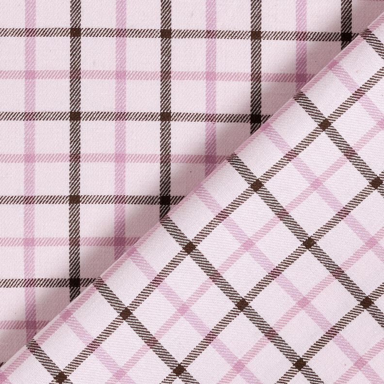 Bomuld skjortestof ternet mønster – rosé/pastelviolet,  image number 3
