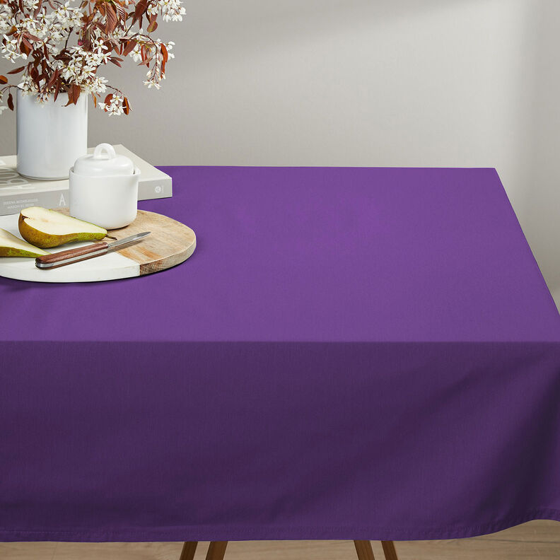 Bomuldsstof Cretonne Ensfarvet – lilla,  image number 5