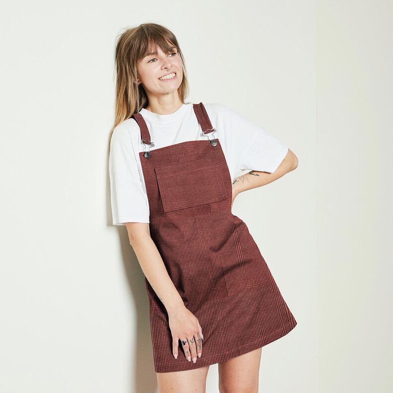 Bred cord Bubble Ensfarvet – mørk gammelrosa,  image number 8