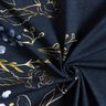 Bomuldsjersey bordurestof blomster i guldglimmer | Glitzerpüppi – natblå/jeansblå,  thumbnail number 3