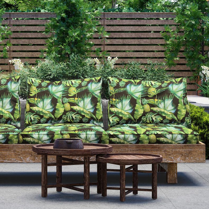 Outdoor stof Canvas ananas – græsgrøn/sort,  image number 6