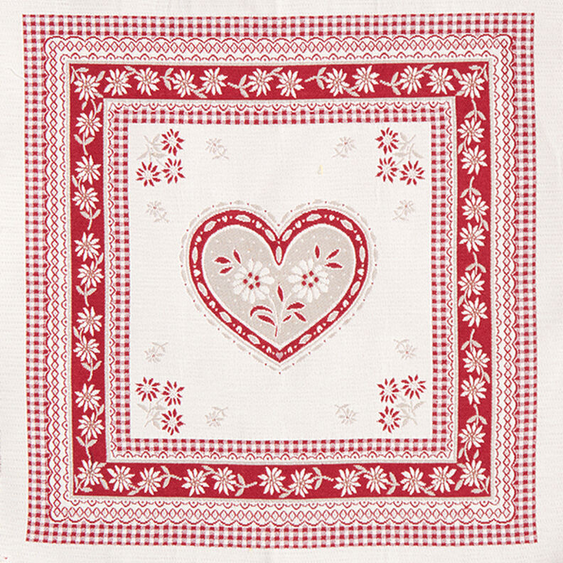 Dekorationsstykke Gobelin Magisk hytte-hjerte – karminrød,  image number 1