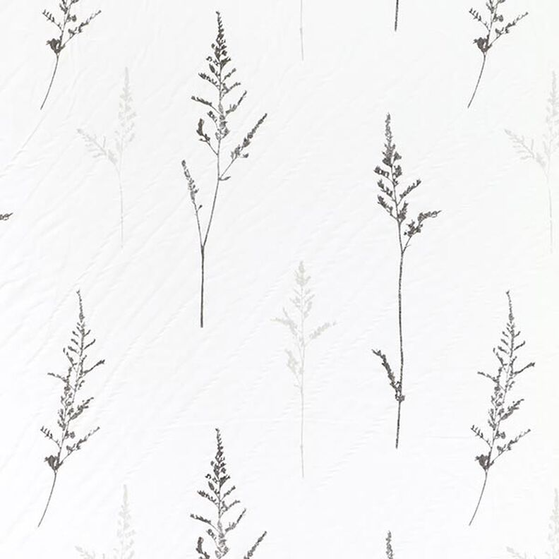 Gardinstof Voile fine græsser 295 cm – hvid/sort,  image number 1