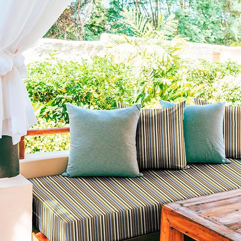 Markisestof fine striber – hvid/olivengrøn,  image number 7