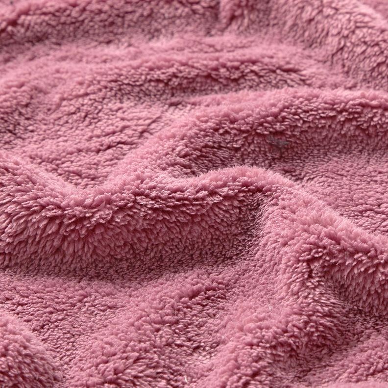 Kunstpels Plys ensfarvet – mørk gammelrosa,  image number 2