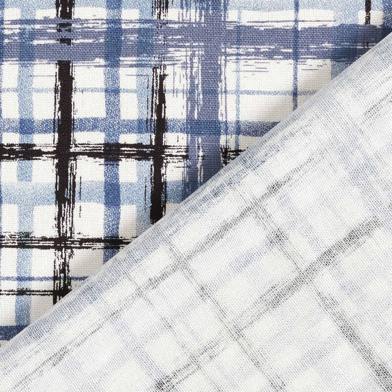 Hør-Viskose-Miks abstrakte tern – hvid/stålblå,  image number 5