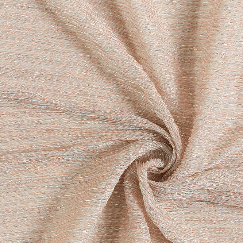 Plisseret jersey glitterstriber – roséguld/sølv,  image number 3